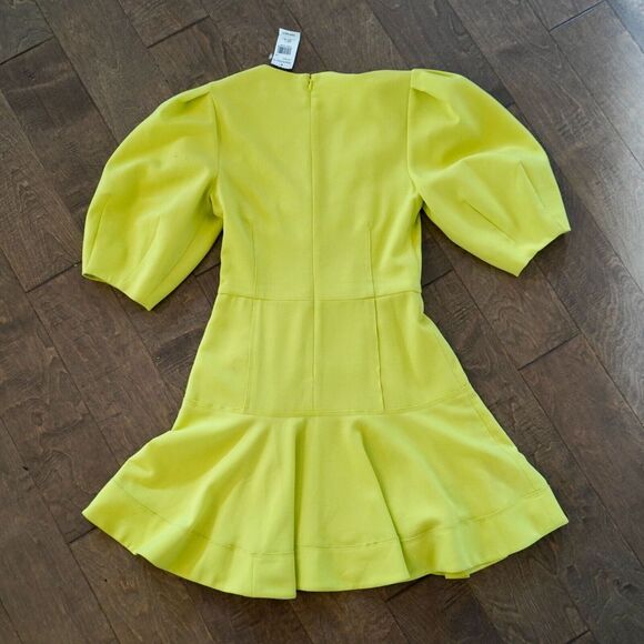 Jonathan Simkhai Kayleigh Cutout Crepe Mini Dress Lime Yellow Sz 2 NWT $495 - Picture 4 of 14